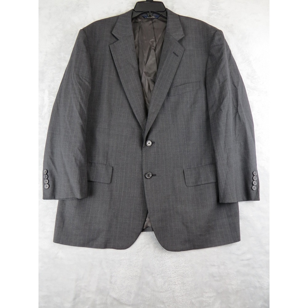 Brooks‎ Brothers Vtg 90s Blazer Mens 42S Grey Pinstripe Wool Trad Old Money